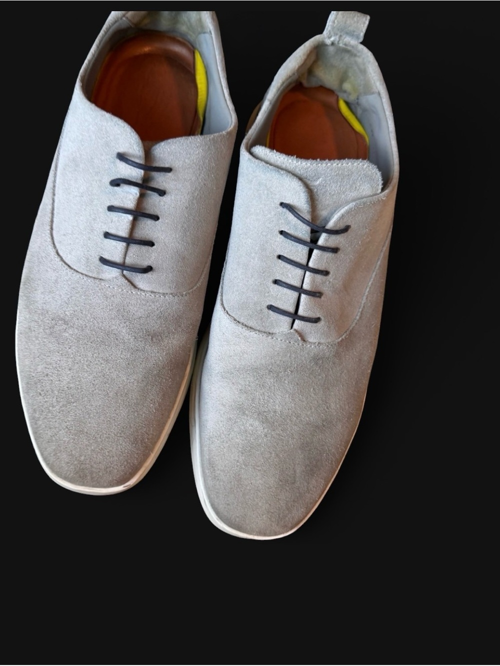 Minimal Suede Derby Shoes in Light Gray